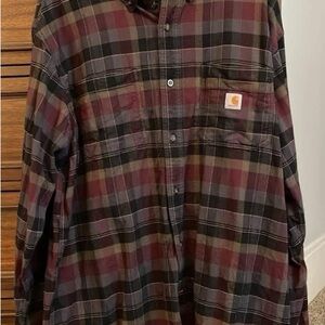 Carhartt Burgundy and Black Checkered Shirt